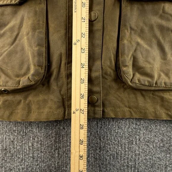 Barbour Acorn Waxed Jacket Women Full Zip Size 8 US Brown Green Lined Outdoors - Picture 6 of 16